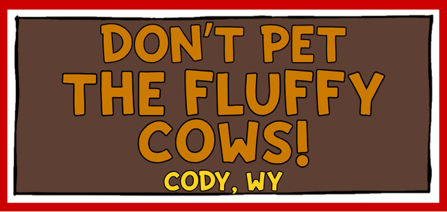 fluffy cows cody sticker design