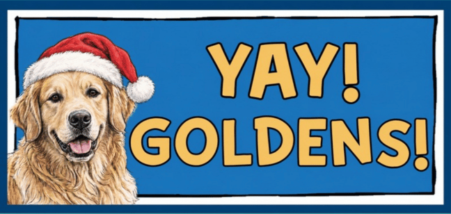 GOLDENS CHRISTMAS sticker design